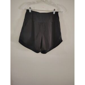 G4Free Womens Black High Waisted Athletic Running Shorts with Pockets Size M